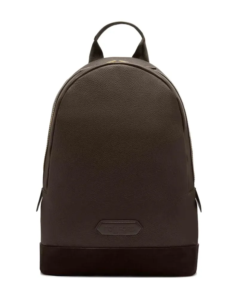 Tom Ford Rucksack mit Logo-Patch - Braun Braun