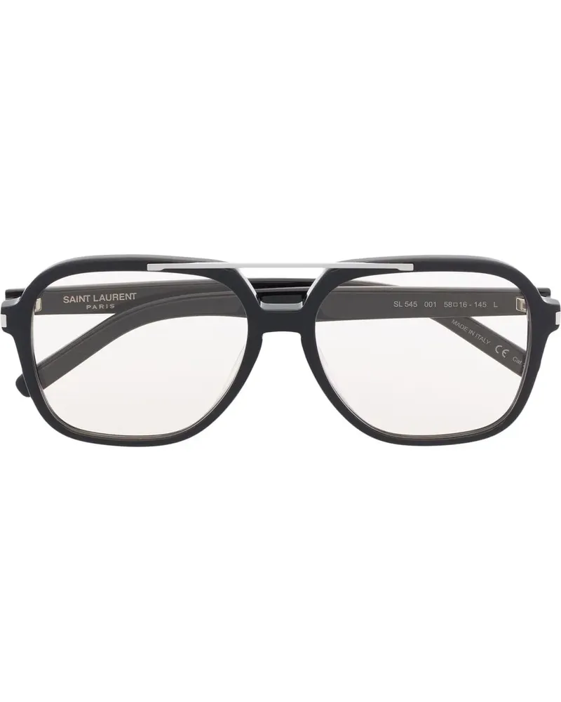 Saint Laurent Sonnenbrille mit eckigen Gläsern - Schwarz Schwarz