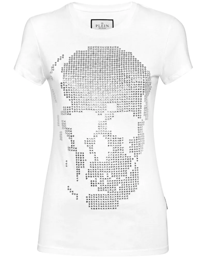Philipp Plein T-Shirt mit Nieten - Weiß Weiß