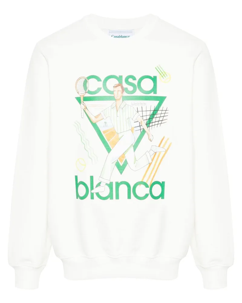 Casablanca Paris Le Jeu Sweatshirt aus Bio-Baumwolle - Weiß Weiß