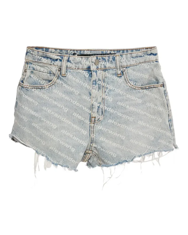 Alexander Wang Bite logo-print denim shorts - Blau Blau