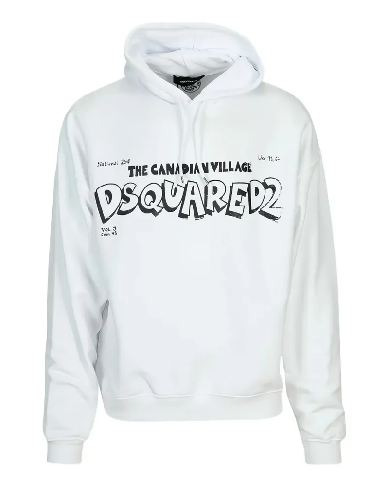 Dsquared2 Hoodie mit Logo-Print - Weiß Weiß
