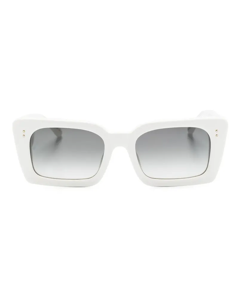 Linda Farrow Sonnenbrille mit eckigem Gestell - Weiß Weiß