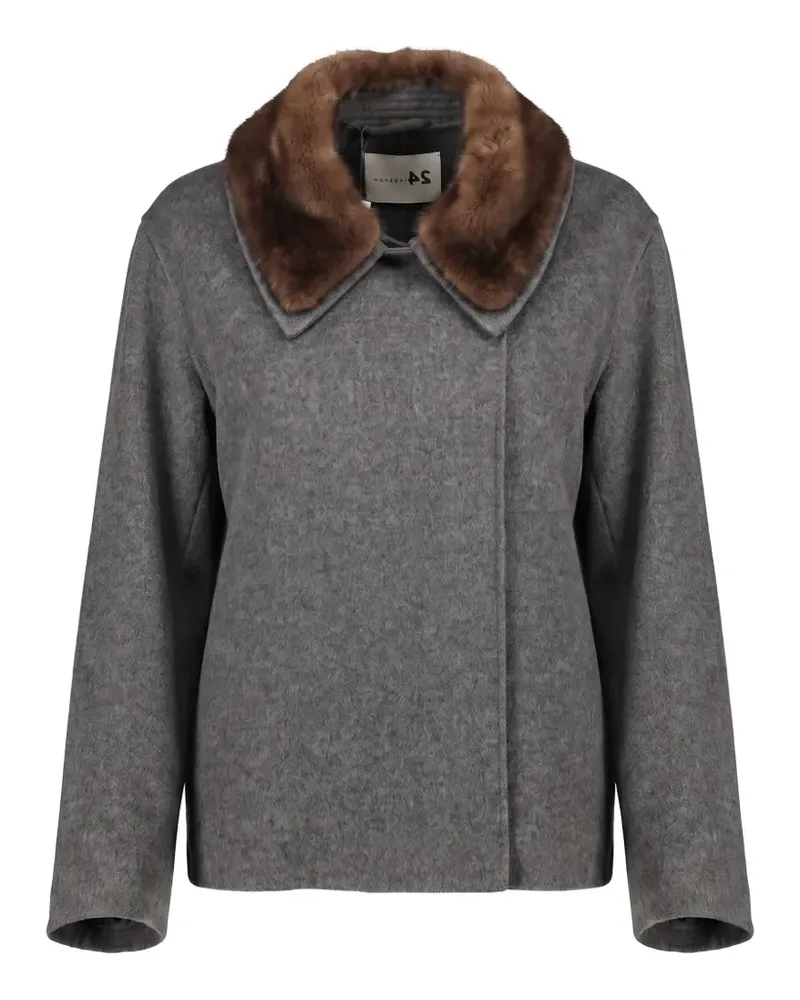 Manzoni 24 fur-collar wool jacket - Grau Grau