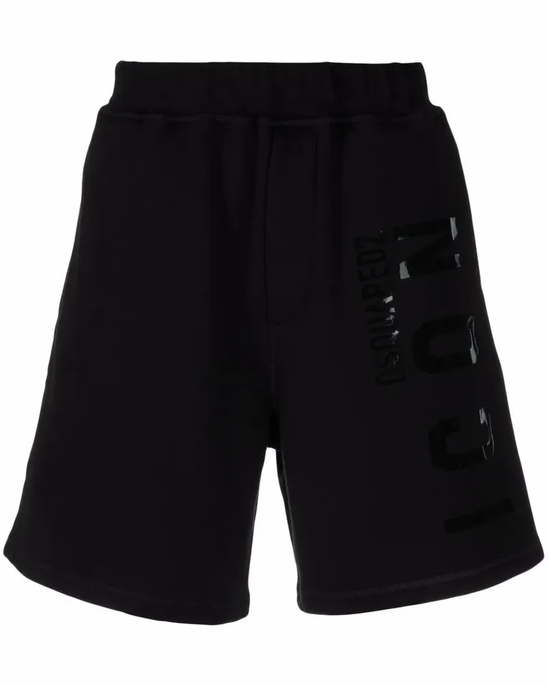Dsquared2 Shorts mit Logo-Print - Schwarz Schwarz