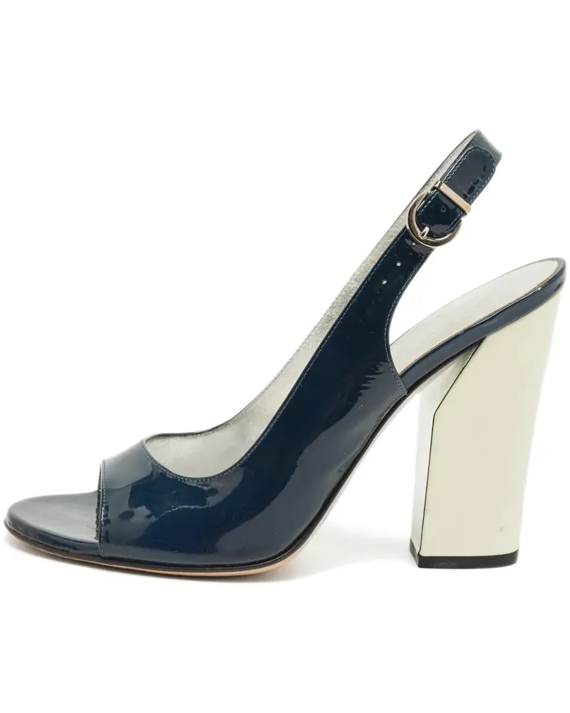 Casadei Slingback-Sandalen aus Lackleder - Blau Blau