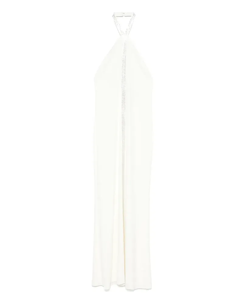 Taller Marmo Neckholder-Maxikleid mit verziertem Einsatz - Nude Nude