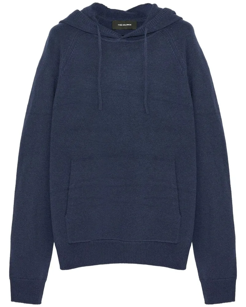 Yves Salomon Gestrickter Hoodie - Blau Blau