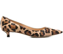 Kitten-Heel-Pumps mit Leoparden-Print 35mm - Nude