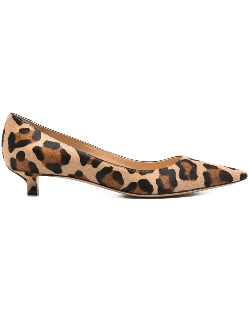 Francesco Russo Kitten-Heel-Pumps mit Leoparden-Print 35mm - Nude Nude