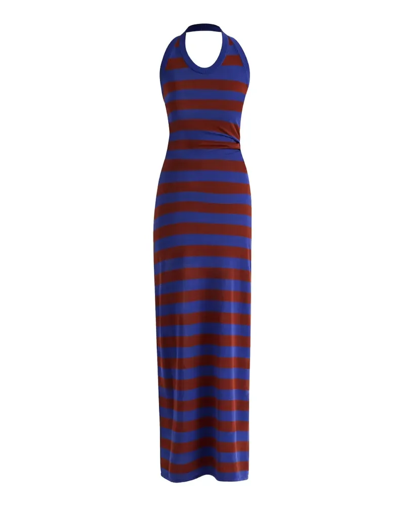 Proenza Schouler Frann striped halterneck maxi dress - Blau Blau