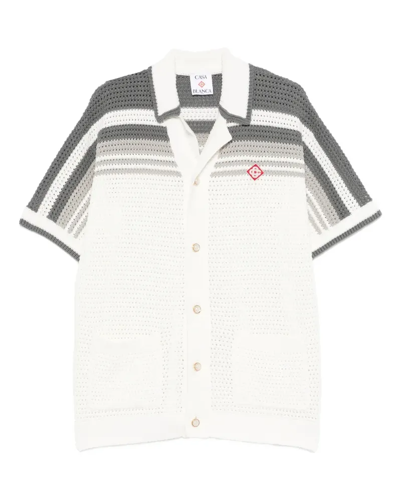 Casablanca Paris striped crochet shirt - Weiß Weiß