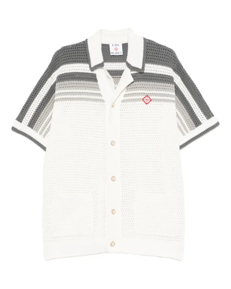 Casablanca Paris Gehäkeltes Hemd mit Streifen - Weiß Weiß