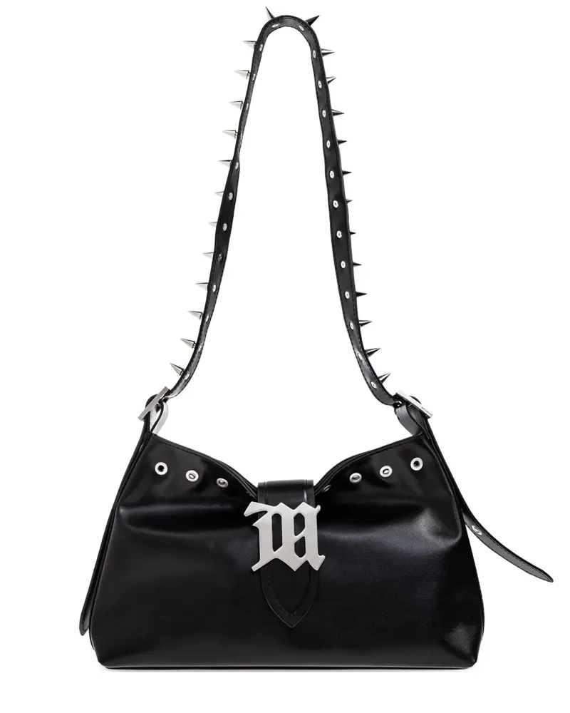 MISBHV Schultertasche mit Nieten-Logo - Schwarz Schwarz