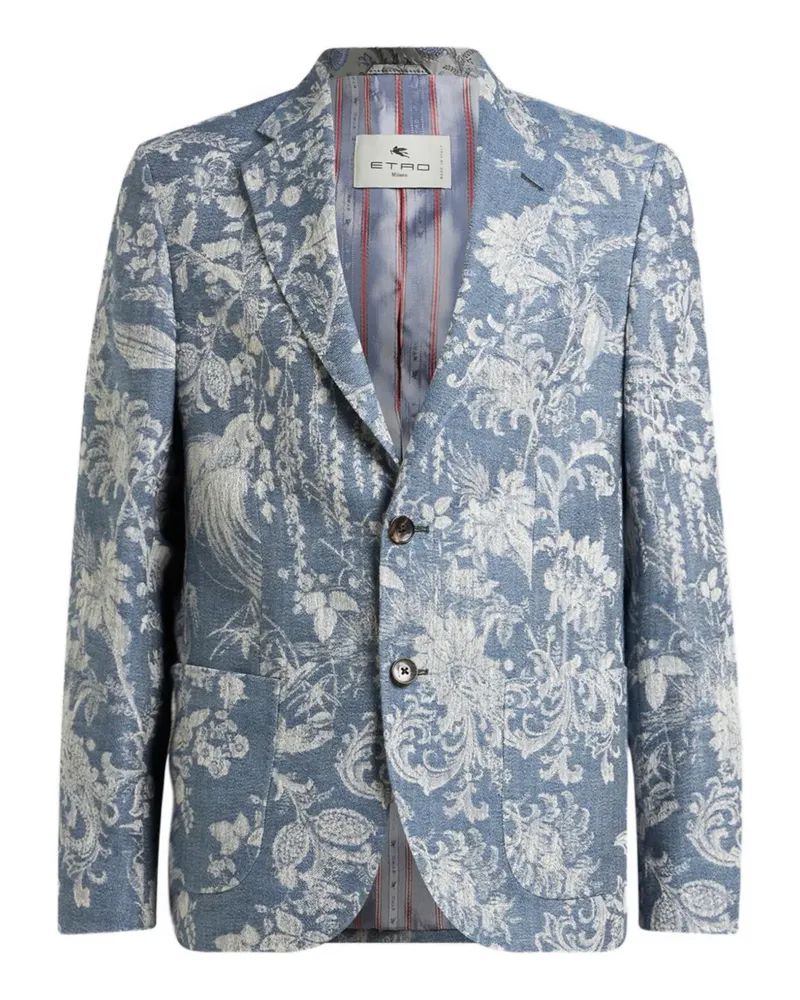 Etro jacquard floral cotton jacket - Blau Blau