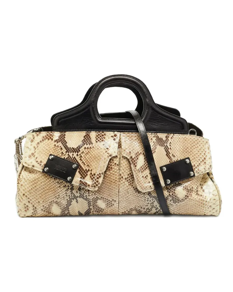Gianfranco Ferré charm-detail leather satchel bag - Nude Nude
