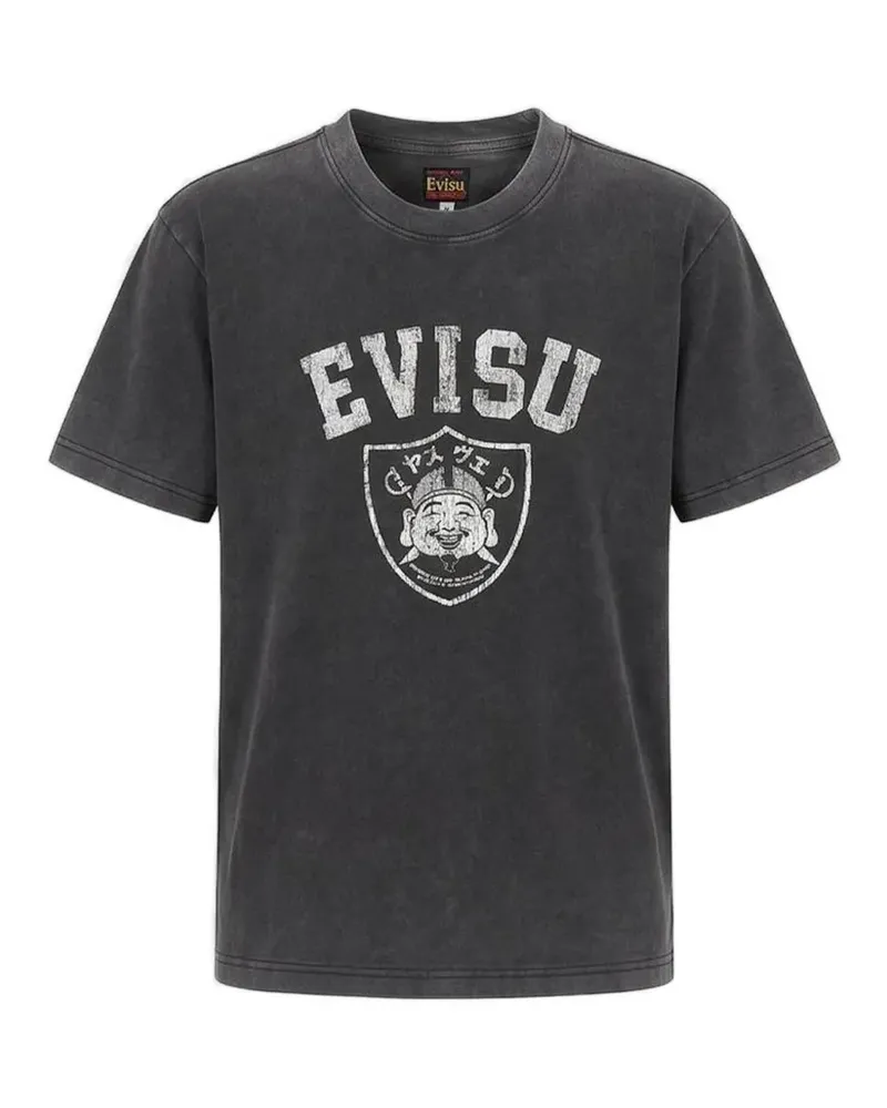 Evisu logo-print cotton t-shirt - Grau Grau