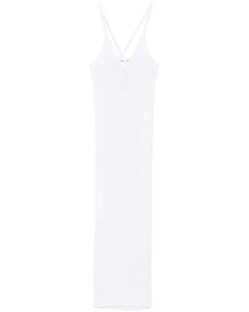 Iceberg Geripptes Midikleid - Weiß Weiß