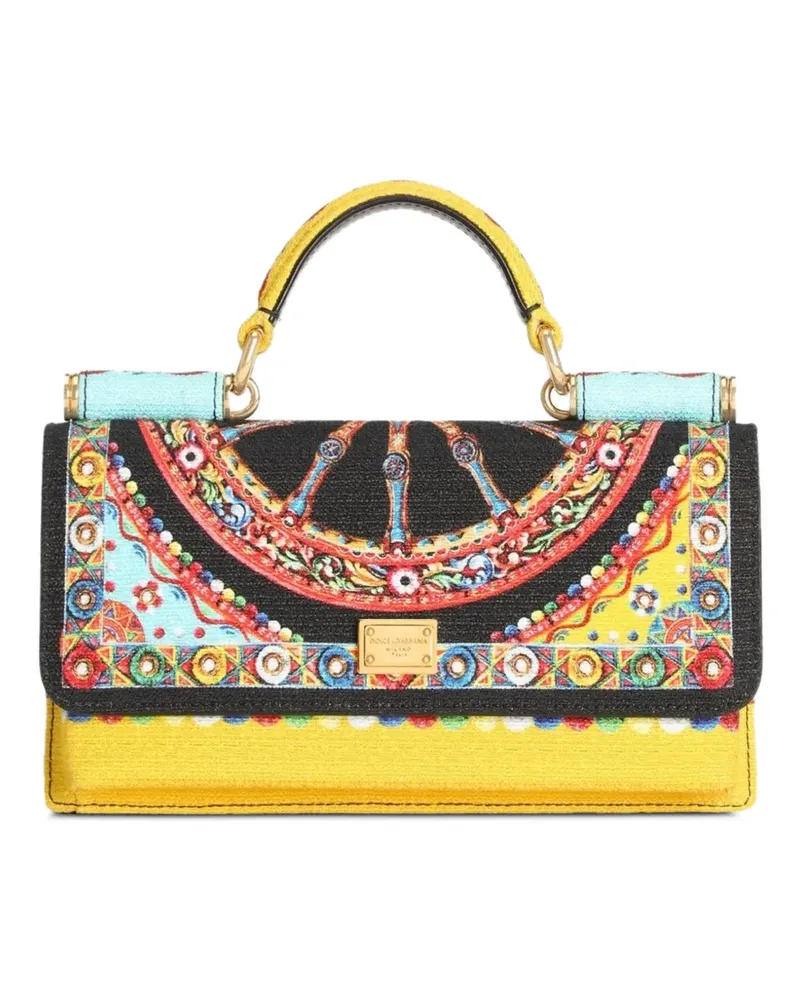 Dolce & Gabbana Handytasche aus Carretto-Canvas - Schwarz Schwarz