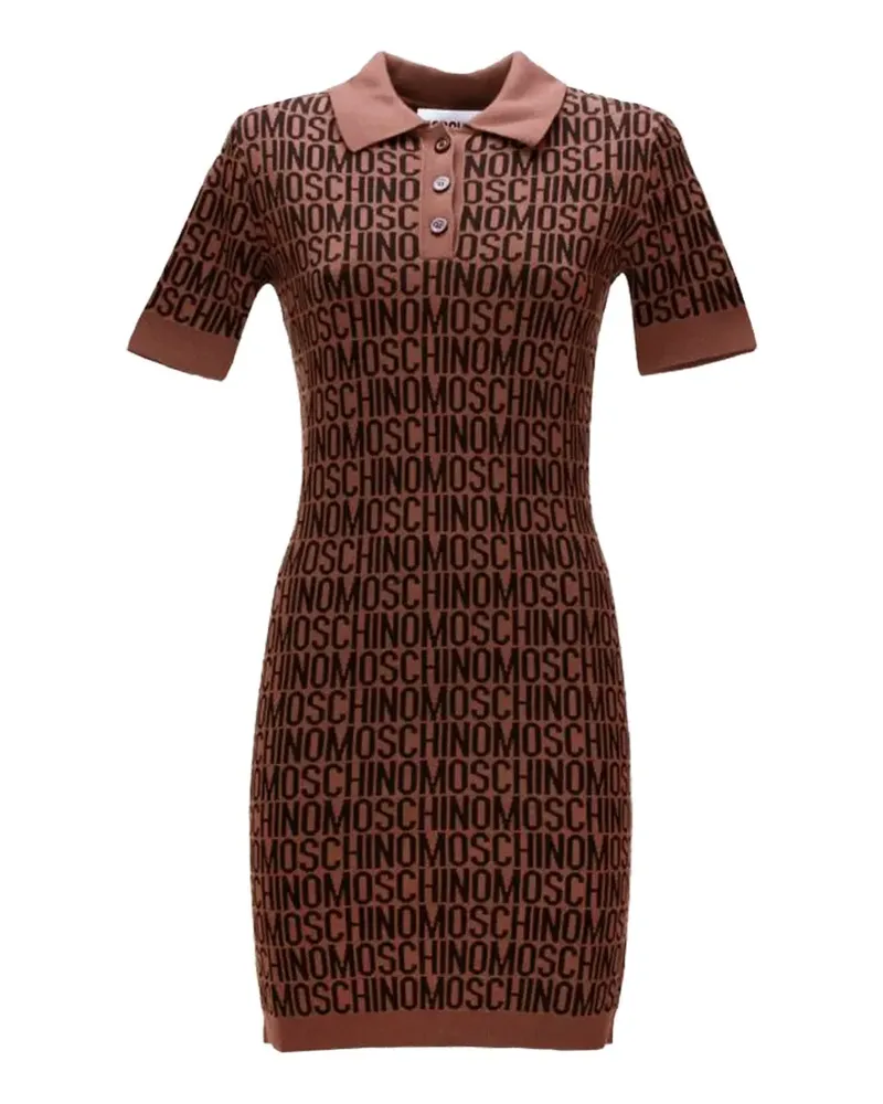 Moschino Minikleid aus Logo-Jacquard - Braun Braun