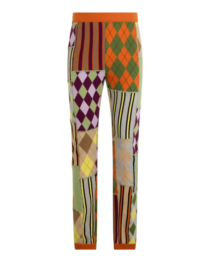 Moschino patchwork intarsia-knit trousers - Grün Grün