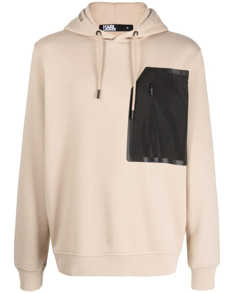 Karl Lagerfeld Hoodie mit Logo-Patch Nude