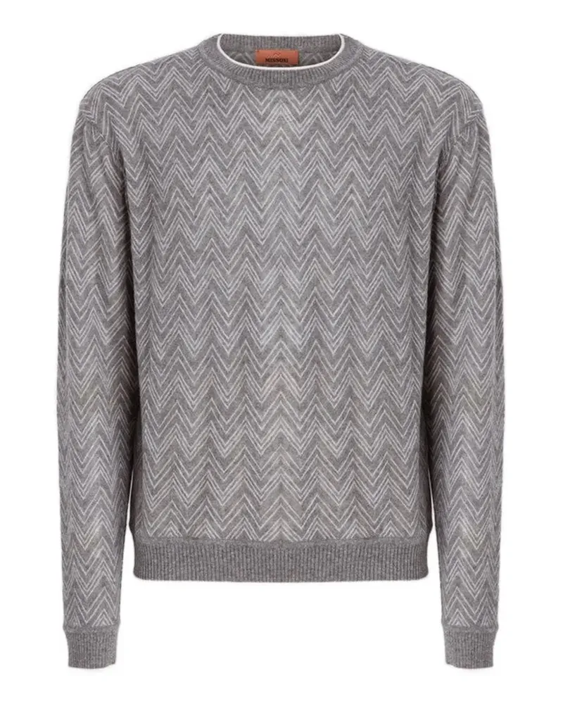Missoni Rundhals-Pullover mit Zickzackmuster - Grau Grau