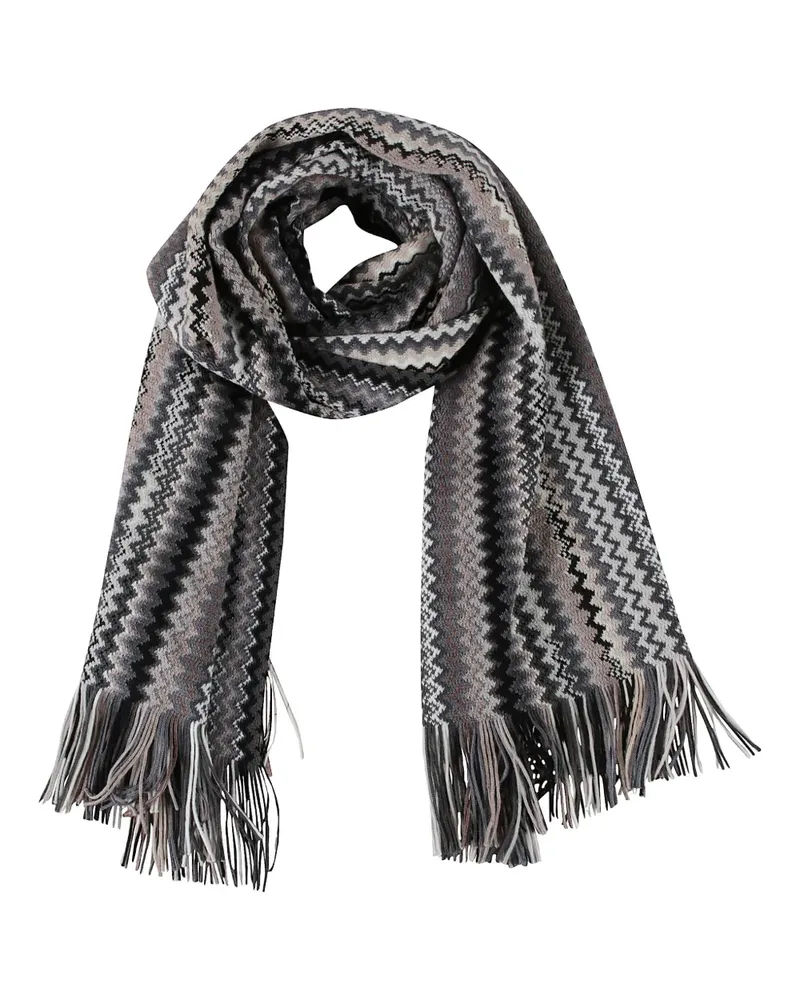 Missoni chevron fringed scarf - Grau Grau