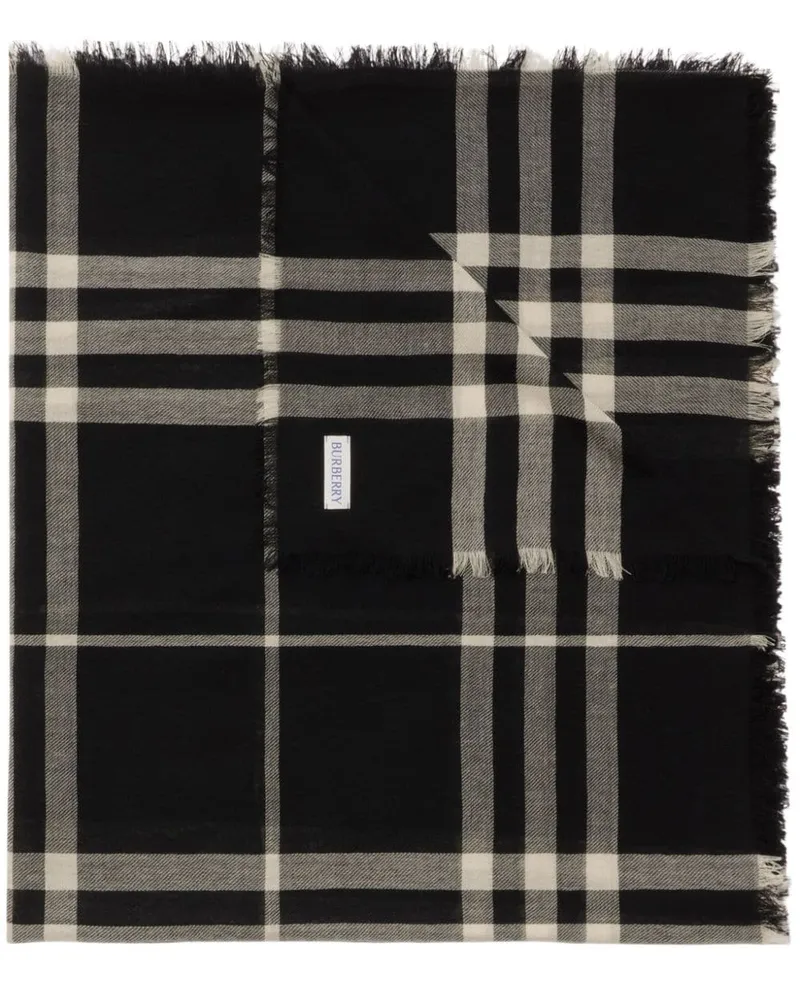 Burberry Karierter Schal - Schwarz Schwarz