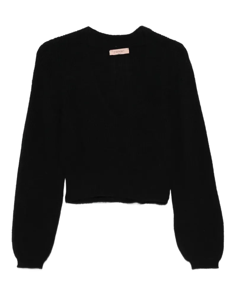 Twin-Set Pullover mit V-Ausschnitt - Schwarz Schwarz