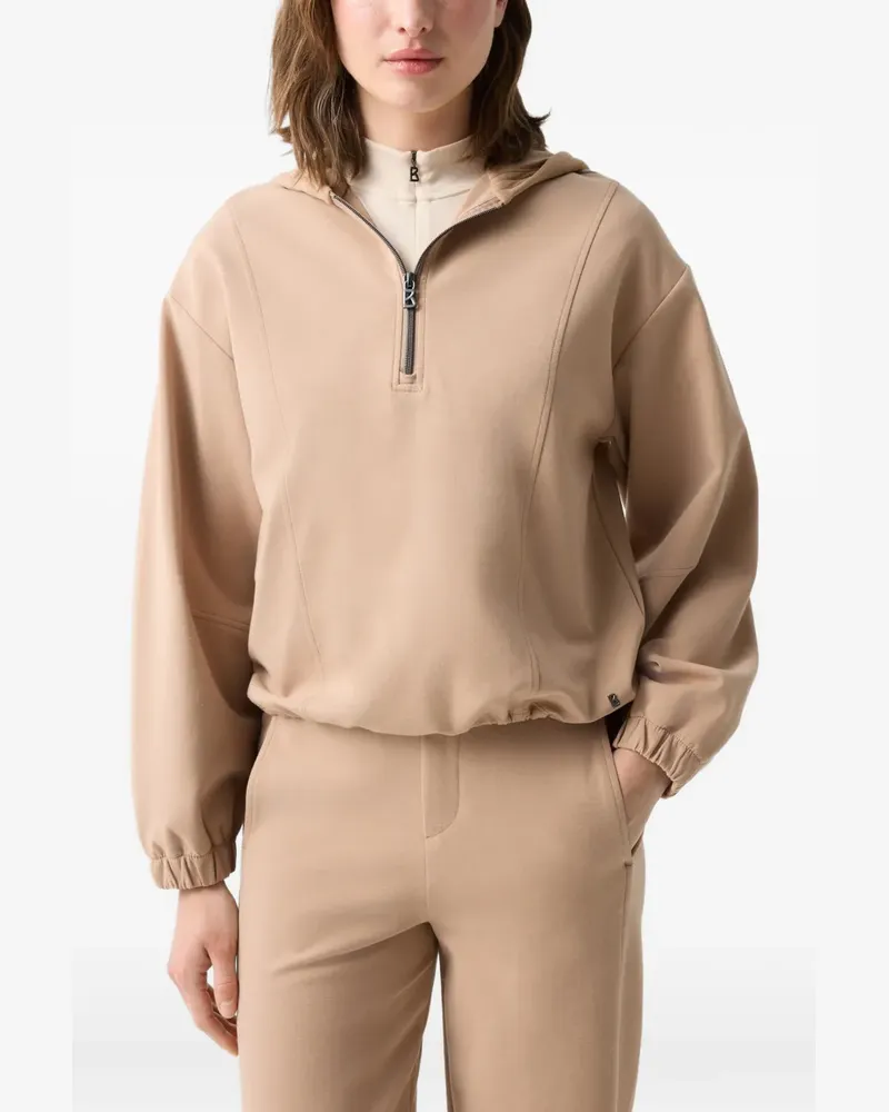Bogner Alia zip-neck hoodie - Nude Nude