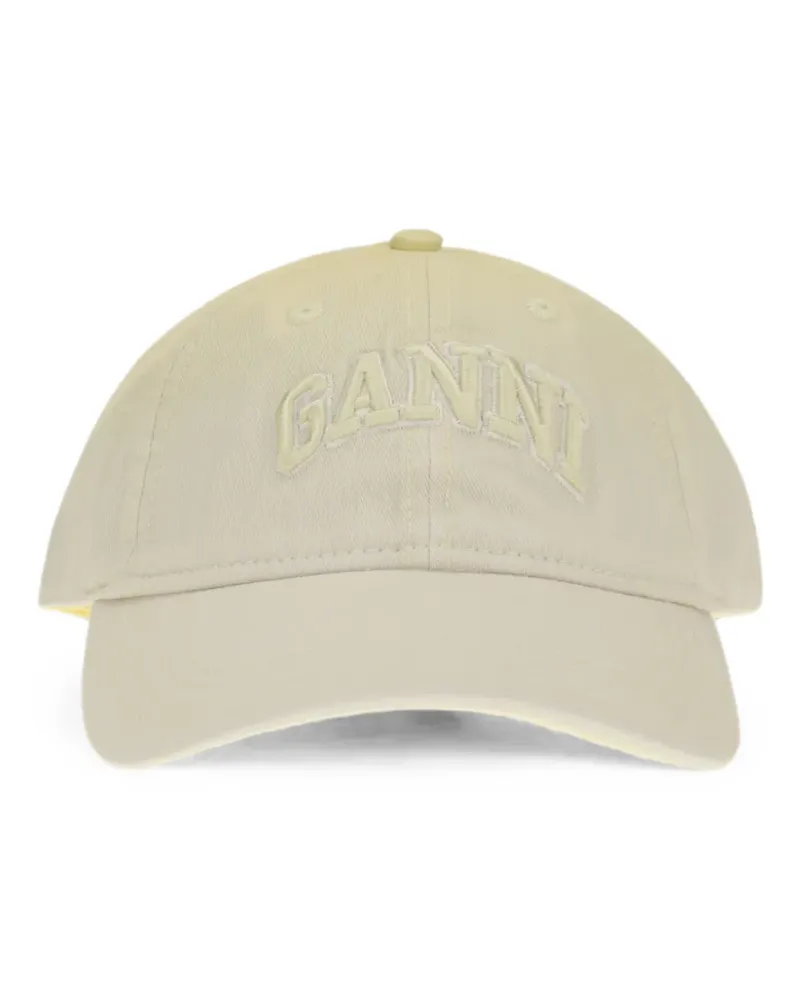 Ganni logo-embroidered baseball cap - Gelb Gelb