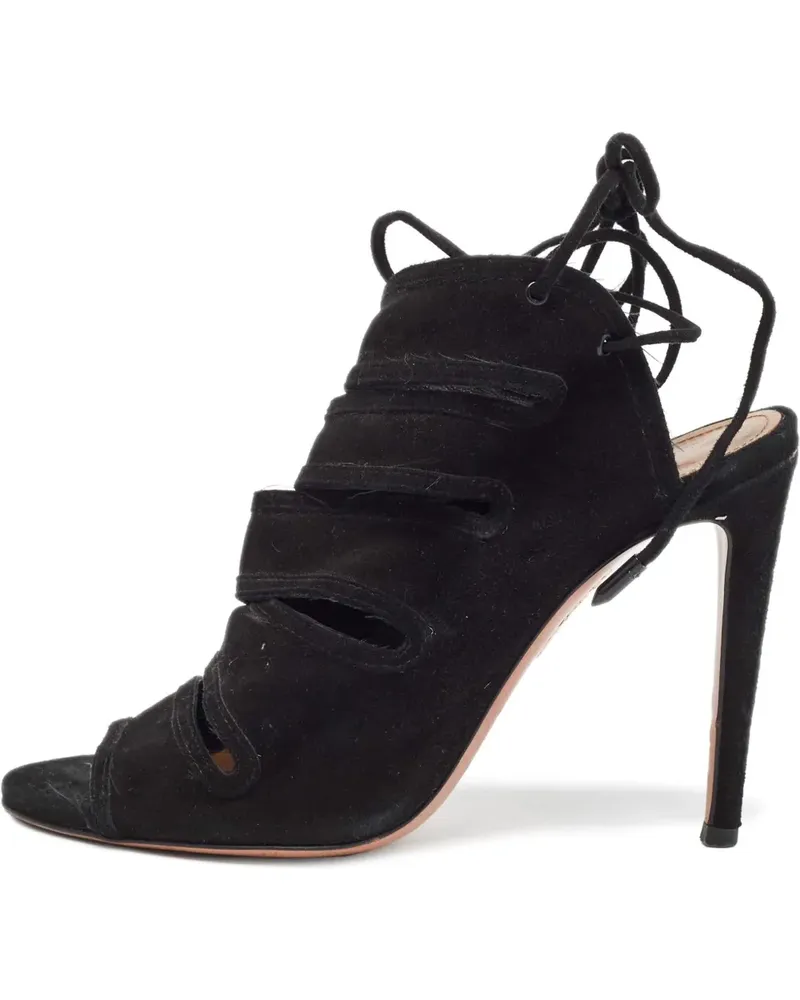 Aquazzura Sandalen aus Wildleder 100mm - Schwarz Schwarz