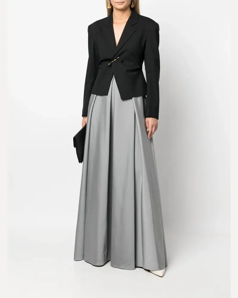 Alberta Ferretti A-Linien-Maxirock mit hohem Bund - Grau Grau
