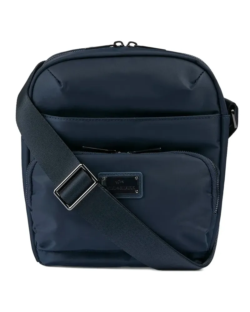 Paul & Shark logo-plaque messenger bag - Blau Blau