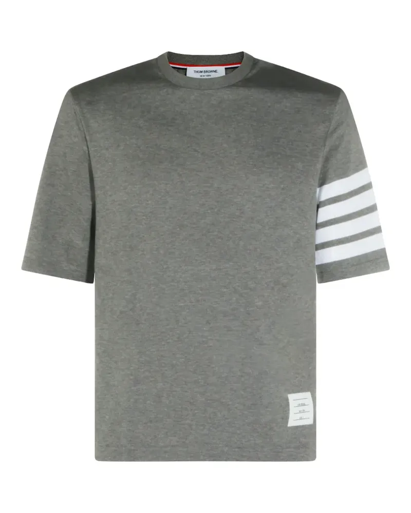 Thom Browne stripe-detail T-shirt - Grau Grau