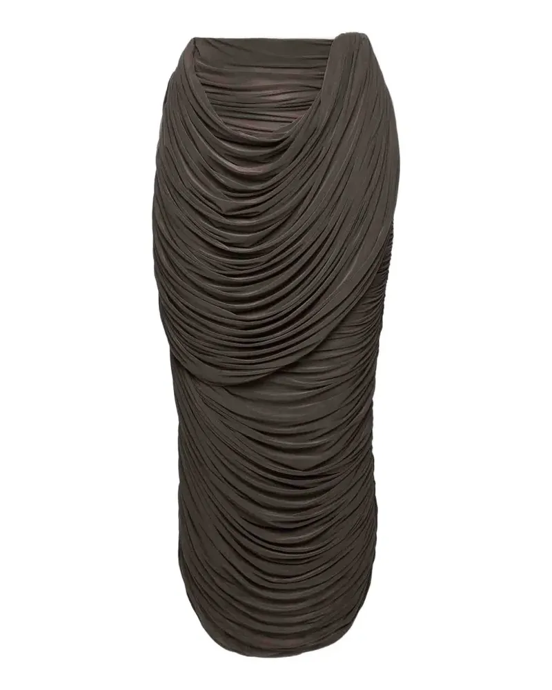 Magda Butrym draped midi skirt - Braun Braun