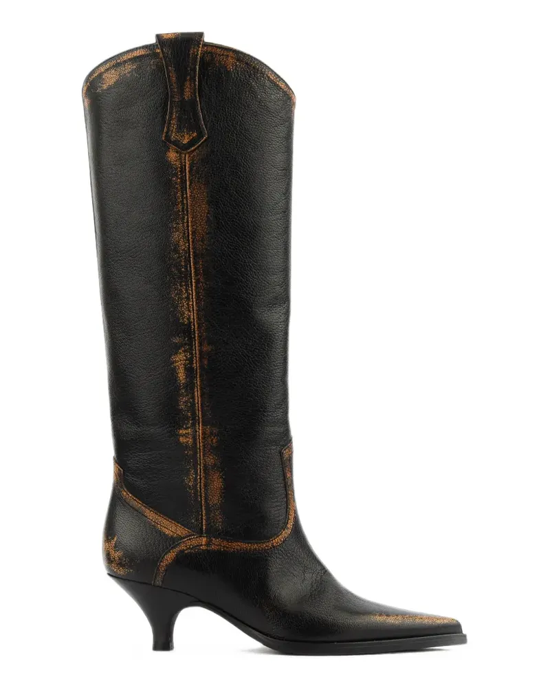 Elena Iachi Stiefel mit spitzer Kappe - Schwarz Schwarz