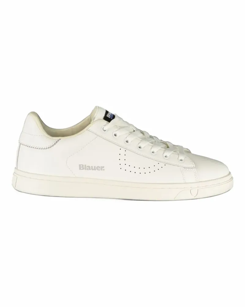 Blauer Lowell Sneakers mit perforiertem Logo-Print - Weiß Weiß