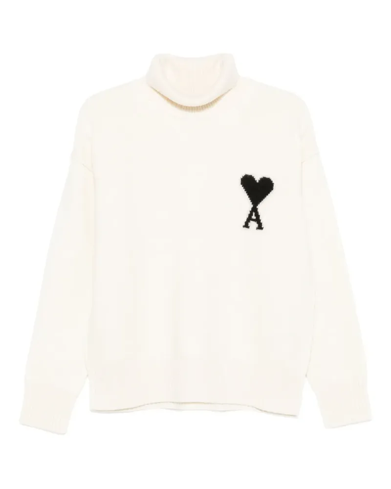 AMI Paris Rollkragenpullover mit Logo - Nude Nude
