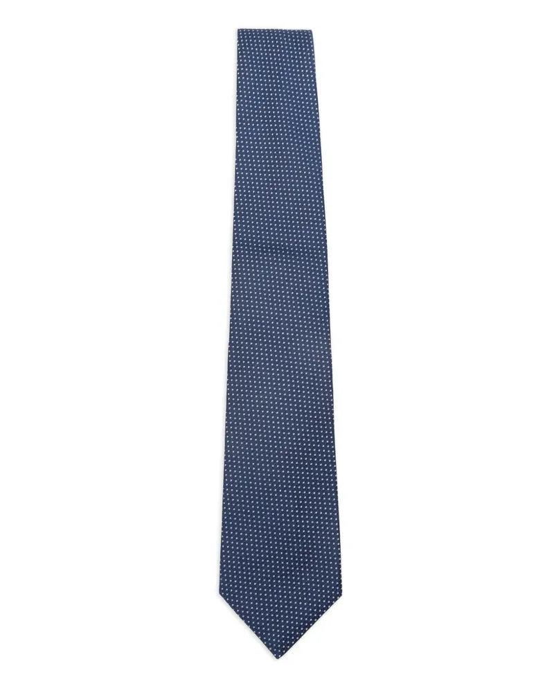 Kiton Seidenkrawatte mit Polka Dots - Blau Blau