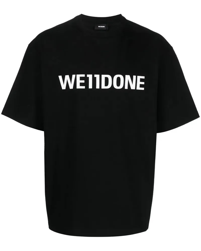 WE 11 DONE T-Shirt mit Logo-Print - Schwarz Schwarz