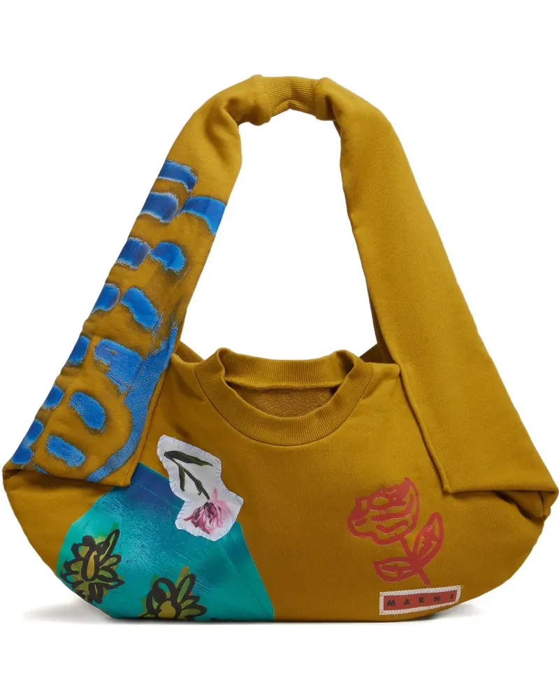 Marni Shopper mit floralem Motiv - Gelb Gelb