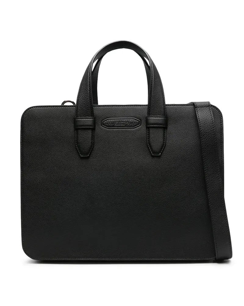 Brioni Aktentasche mit Logo-Prägung - Schwarz Schwarz