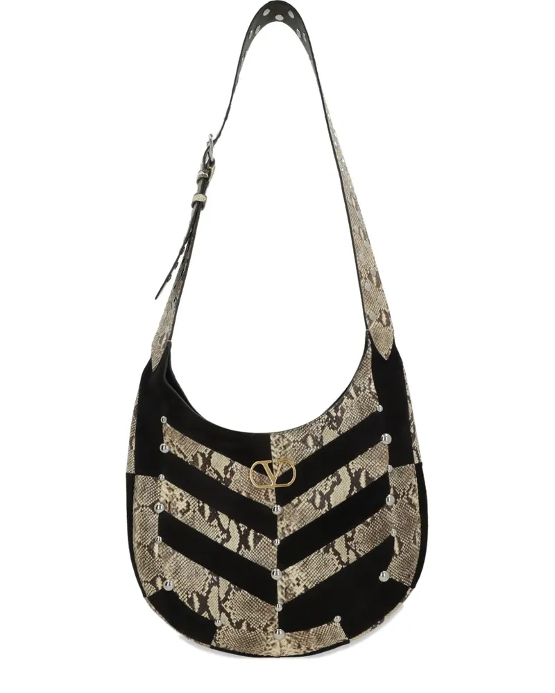 Valentino Garavani large Vlogo studded shoulder bag - Schwarz Schwarz