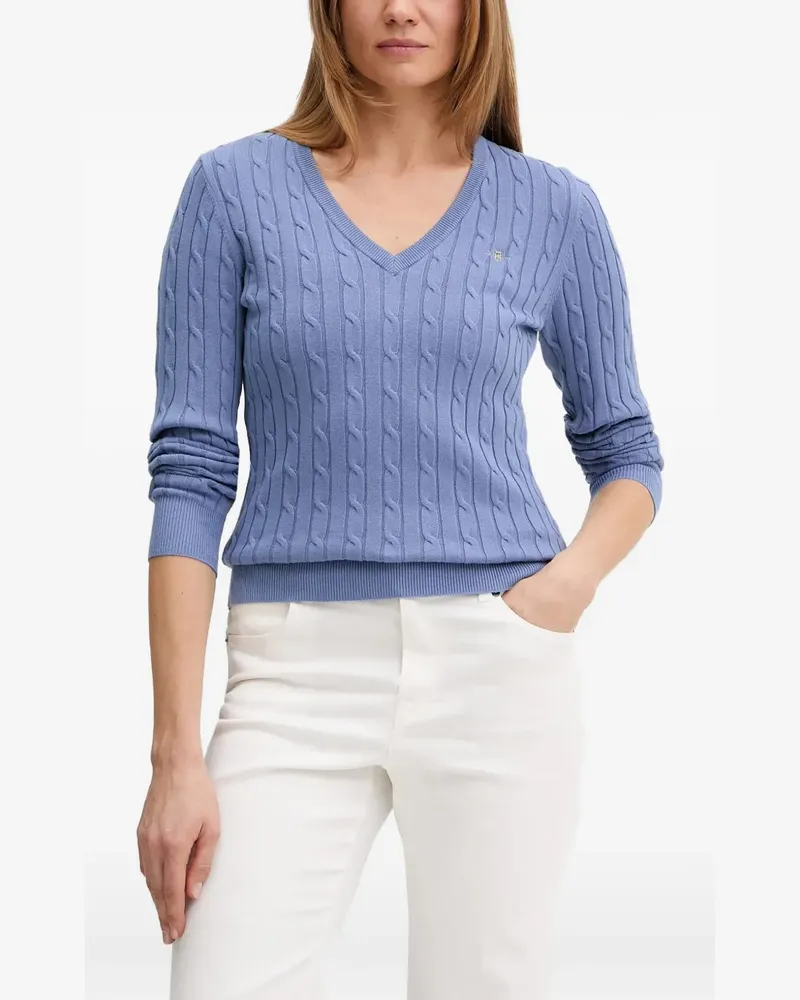 Gant Pullover mit Zopfmuster - Blau Blau