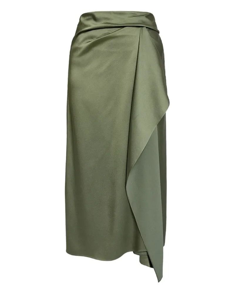 Erdem draped-detail midi skirt - Grün Grün