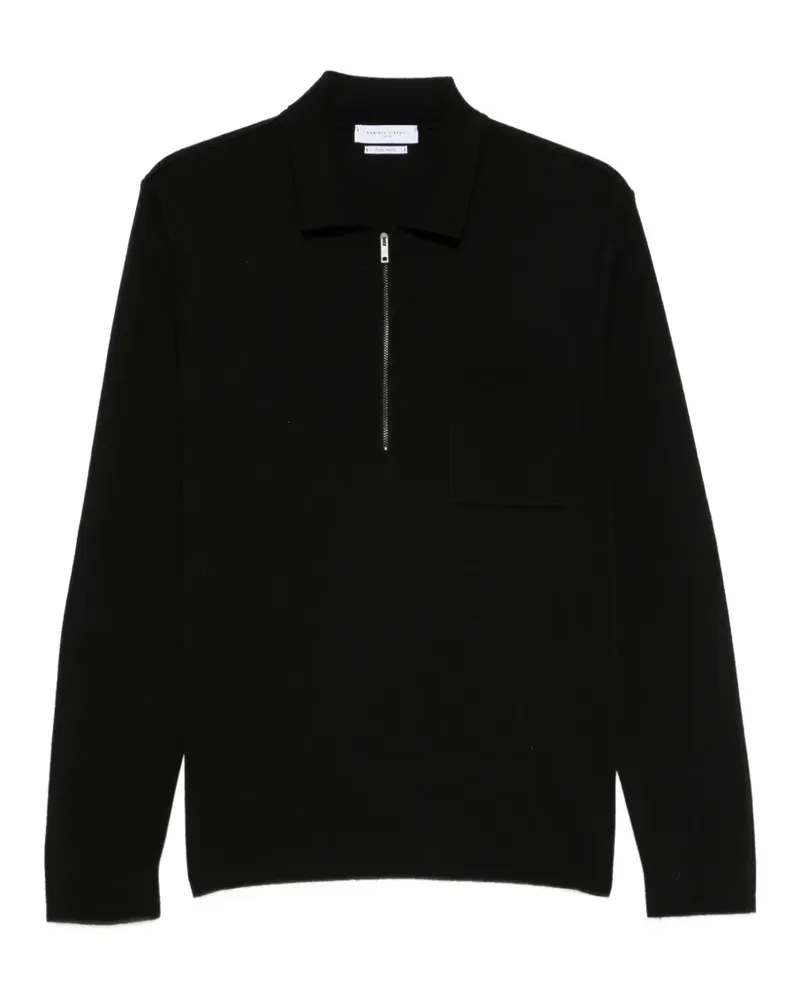 Daniele Fiesoli Poloshirt mit Brusttasche und Reißverschluss - Schwarz Schwarz
