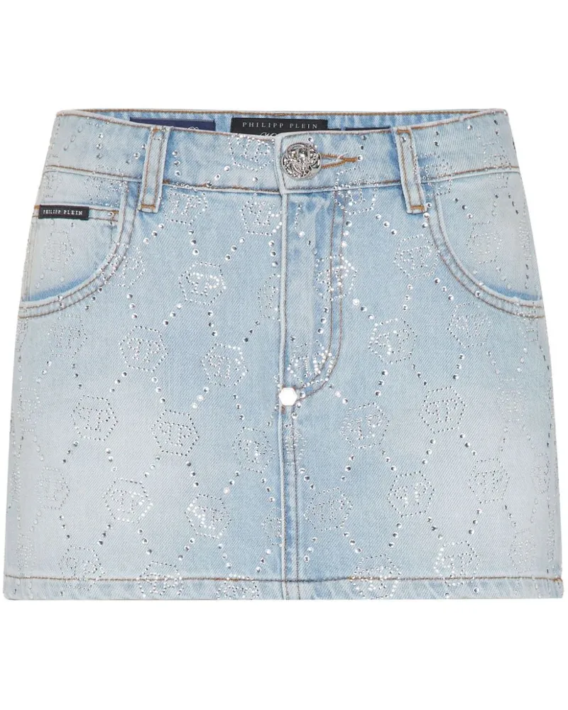 Philipp Plein Jeans-Minirock mit Monogramm - Blau Blau