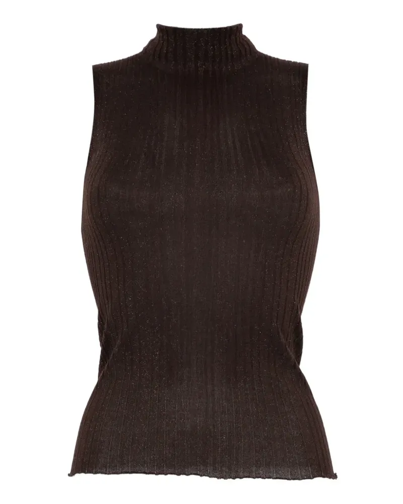 Arovescio Gerippter Rollkragenpullover - Braun Braun